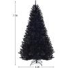 imageGoplus 75ft Unlit Black Christmas Tree Artificial Halloween Tree with 1258 Branch Tips Metal Stand Xmas Full Tree for Indoor Holiday Carnival PartyBlack