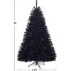 imageGoplus 75ft Unlit Black Christmas Tree Artificial Halloween Tree with 1258 Branch Tips Metal Stand Xmas Full Tree for Indoor Holiday Carnival PartyBlack