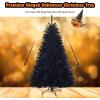 imageGoplus 75ft Unlit Black Christmas Tree Artificial Halloween Tree with 1258 Branch Tips Metal Stand Xmas Full Tree for Indoor Holiday Carnival PartyBlack