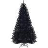 imageGoplus 75ft Unlit Black Christmas Tree Artificial Halloween Tree with 1258 Branch Tips Metal Stand Xmas Full Tree for Indoor Holiday Carnival PartyBlack