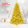 imageGoplus 75ft Unlit Black Christmas Tree Artificial Halloween Tree with 1258 Branch Tips Metal Stand Xmas Full Tree for Indoor Holiday Carnival PartyChampagne Gold
