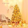imageGoplus 75ft Unlit Black Christmas Tree Artificial Halloween Tree with 1258 Branch Tips Metal Stand Xmas Full Tree for Indoor Holiday Carnival PartyChampagne Gold