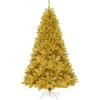 imageGoplus 75ft Unlit Black Christmas Tree Artificial Halloween Tree with 1258 Branch Tips Metal Stand Xmas Full Tree for Indoor Holiday Carnival PartyChampagne Gold