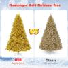 imageGoplus 75ft Unlit Black Christmas Tree Artificial Halloween Tree with 1258 Branch Tips Metal Stand Xmas Full Tree for Indoor Holiday Carnival PartyChampagne Gold