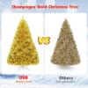 imageGoplus 75ft Unlit Black Christmas Tree Artificial Halloween Tree with 1258 Branch Tips Metal Stand Xmas Full Tree for Indoor Holiday Carnival PartyChampagne Gold