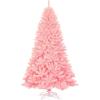 imageGoplus 75ft Unlit Black Christmas Tree Artificial Halloween Tree with 1258 Branch Tips Metal Stand Xmas Full Tree for Indoor Holiday Carnival PartyPink