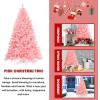 imageGoplus 75ft Unlit Black Christmas Tree Artificial Halloween Tree with 1258 Branch Tips Metal Stand Xmas Full Tree for Indoor Holiday Carnival PartyPink