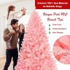 imageGoplus 75ft Unlit Black Christmas Tree Artificial Halloween Tree with 1258 Branch Tips Metal Stand Xmas Full Tree for Indoor Holiday Carnival PartyPink