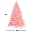 imageGoplus 75ft Unlit Black Christmas Tree Artificial Halloween Tree with 1258 Branch Tips Metal Stand Xmas Full Tree for Indoor Holiday Carnival PartyPink