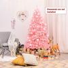 imageGoplus 75ft Unlit Black Christmas Tree Artificial Halloween Tree with 1258 Branch Tips Metal Stand Xmas Full Tree for Indoor Holiday Carnival PartyPink