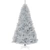 imageGoplus 75ft Unlit Black Christmas Tree Artificial Halloween Tree with 1258 Branch Tips Metal Stand Xmas Full Tree for Indoor Holiday Carnival PartySilver