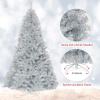 imageGoplus 75ft Unlit Black Christmas Tree Artificial Halloween Tree with 1258 Branch Tips Metal Stand Xmas Full Tree for Indoor Holiday Carnival PartySilver
