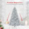 imageGoplus 75ft Unlit Black Christmas Tree Artificial Halloween Tree with 1258 Branch Tips Metal Stand Xmas Full Tree for Indoor Holiday Carnival PartySilver