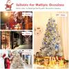 imageGoplus 75ft Unlit Black Christmas Tree Artificial Halloween Tree with 1258 Branch Tips Metal Stand Xmas Full Tree for Indoor Holiday Carnival PartySilver