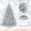 imageGoplus 75ft Unlit Black Christmas Tree Artificial Halloween Tree with 1258 Branch Tips Metal Stand Xmas Full Tree for Indoor Holiday Carnival PartySilver