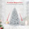 imageGoplus 75ft Unlit Black Christmas Tree Artificial Halloween Tree with 1258 Branch Tips Metal Stand Xmas Full Tree for Indoor Holiday Carnival PartySilver