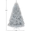 imageGoplus 75ft Unlit Black Christmas Tree Artificial Halloween Tree with 1258 Branch Tips Metal Stand Xmas Full Tree for Indoor Holiday Carnival PartySilver