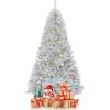 imageGoplus 75ft Unlit Black Christmas Tree Artificial Halloween Tree with 1258 Branch Tips Metal Stand Xmas Full Tree for Indoor Holiday Carnival PartySilver
