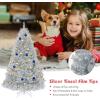 imageGoplus 75ft Unlit Black Christmas Tree Artificial Halloween Tree with 1258 Branch Tips Metal Stand Xmas Full Tree for Indoor Holiday Carnival PartySilver