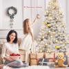 imageGoplus 75ft Unlit Black Christmas Tree Artificial Halloween Tree with 1258 Branch Tips Metal Stand Xmas Full Tree for Indoor Holiday Carnival PartySilver