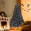imageGoplus 7ft Prelit Black Christmas Tree Hinged Artificial Halloween Tree w 500 Purple LED Lights ampamp Metal Stand Perfect Xmas Tree for Holiday Festival PartiesCool White