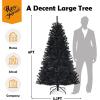 imageGoplus 7ft Prelit Black Christmas Tree Hinged Artificial Halloween Tree w 500 Purple LED Lights ampamp Metal Stand Perfect Xmas Tree for Holiday Festival PartiesBlack