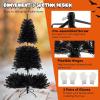 imageGoplus 7ft Prelit Black Christmas Tree Hinged Artificial Halloween Tree w 500 Purple LED Lights ampamp Metal Stand Perfect Xmas Tree for Holiday Festival PartiesOrangepurple