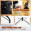 imageGoplus 7ft Prelit Black Christmas Tree Hinged Artificial Halloween Tree w 500 Purple LED Lights ampamp Metal Stand Perfect Xmas Tree for Holiday Festival PartiesOrangepurple
