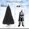 imageGoplus 7ft Prelit Black Christmas Tree Hinged Artificial Halloween Tree w 500 Purple LED Lights ampamp Metal Stand Perfect Xmas Tree for Holiday Festival PartiesCool White