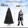imageGoplus 7ft Prelit Black Christmas Tree Hinged Artificial Halloween Tree w 500 Purple LED Lights ampamp Metal Stand Perfect Xmas Tree for Holiday Festival PartiesCool White