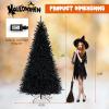 imageGoplus 7ft Prelit Black Christmas Tree Hinged Artificial Halloween Tree w 500 Purple LED Lights ampamp Metal Stand Perfect Xmas Tree for Holiday Festival PartiesOrangepurple