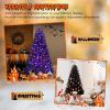 imageGoplus 7ft Prelit Black Christmas Tree Hinged Artificial Halloween Tree w 500 Purple LED Lights ampamp Metal Stand Perfect Xmas Tree for Holiday Festival PartiesOrangepurple