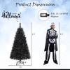 imageGoplus 7ft Prelit Black Christmas Tree Hinged Artificial Halloween Tree w 500 Purple LED Lights ampamp Metal Stand Perfect Xmas Tree for Holiday Festival PartiesCool White