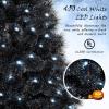 imageGoplus 7ft Prelit Black Christmas Tree Hinged Artificial Halloween Tree w 500 Purple LED Lights ampamp Metal Stand Perfect Xmas Tree for Holiday Festival PartiesCool White