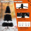 imageGoplus 7ft Prelit Black Christmas Tree Hinged Artificial Halloween Tree w 500 Purple LED Lights ampamp Metal Stand Perfect Xmas Tree for Holiday Festival PartiesOrangepurple