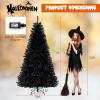 imageGoplus 7ft Prelit Black Christmas Tree Hinged Artificial Halloween Tree w 500 Purple LED Lights ampamp Metal Stand Perfect Xmas Tree for Holiday Festival PartiesOrangepurple