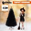 imageGoplus 7ft Prelit Black Christmas Tree Hinged Artificial Halloween Tree w 500 Purple LED Lights ampamp Metal Stand Perfect Xmas Tree for Holiday Festival PartiesOrangepurple
