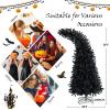 imageGoplus 7ft Prelit Black Christmas Tree Hinged Artificial Halloween Tree with 1050 Tips 400 Purple ampamp Orange Lights 8 Lighting Modes Metal Stand Xmas Decoration for Holiday Festival Parties
