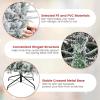 imageGoplus 9 FT PreLit Pencil Christmas Tree Artificial Snow Flocked Hinged Fake Slim Xmas Tree with 470 WarmWhite LED Lights 1310 Branch Tips 98 Pine Cones for Office Home DecorationSnowy