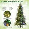 imageGoplus 9 FT PreLit Pencil Christmas Tree Artificial Snow Flocked Hinged Fake Slim Xmas Tree with 470 WarmWhite LED Lights 1310 Branch Tips 98 Pine Cones for Office Home DecorationGreen