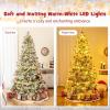 imageGoplus 9 FT PreLit Pencil Christmas Tree Artificial Snow Flocked Hinged Fake Slim Xmas Tree with 470 WarmWhite LED Lights 1310 Branch Tips 98 Pine Cones for Office Home DecorationGreenfull Tree