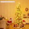 imageGoplus 9 FT PreLit Pencil Christmas Tree Artificial Snow Flocked Hinged Fake Slim Xmas Tree with 470 WarmWhite LED Lights 1310 Branch Tips 98 Pine Cones for Office Home DecorationGreenpencil Tree