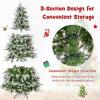 imageGoplus 9 FT PreLit Pencil Christmas Tree Artificial Snow Flocked Hinged Fake Slim Xmas Tree with 470 WarmWhite LED Lights 1310 Branch Tips 98 Pine Cones for Office Home DecorationGreenfull Tree