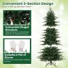 imageGoplus 9 FT PreLit Pencil Christmas Tree Artificial Snow Flocked Hinged Fake Slim Xmas Tree with 470 WarmWhite LED Lights 1310 Branch Tips 98 Pine Cones for Office Home DecorationGreen
