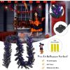 imageGoplus 9FT Black Christmas Garland with Lights Prelit Artificial Battery Operated Halloween Garland W 50 LED Lights Waterproof Controller with Timer Xmas Decorations for Indoor Stairs Fireplace
