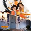 imageGoplus 9FT Black Christmas Garland with Lights Prelit Artificial Battery Operated Halloween Garland W 50 LED Lights Waterproof Controller with Timer Xmas Decorations for Indoor Stairs Fireplace