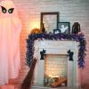 imageGoplus 9FT Black Christmas Garland with Lights Prelit Artificial Battery Operated Halloween Garland W 50 LED Lights Waterproof Controller with Timer Xmas Decorations for Indoor Stairs Fireplace