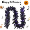 imageGoplus 9FT Black Christmas Garland with Lights Prelit Artificial Battery Operated Halloween Garland W 50 LED Lights Waterproof Controller with Timer Xmas Decorations for Indoor Stairs Fireplace