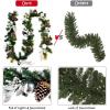 imageGoplus 9ft Snow Flocked Christmas Garland with 50 LED Lights PreLit Battery Operated Artificial Garland with White Berries ampamp Poinsettias Flowers Timer Snowy Holiday Decoration for Mantel IndoorSilver Leaf