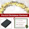 imageGoplus 9ft Snow Flocked Christmas Garland with 50 LED Lights PreLit Battery Operated Artificial Garland with White Berries ampamp Poinsettias Flowers Timer Snowy Holiday Decoration for Mantel IndoorSnow Flocked Prelit